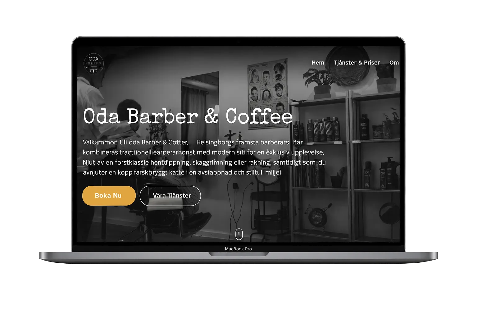Oda Barber & Coffee – Модерен уеб интерфейс за бръснарница и кафене