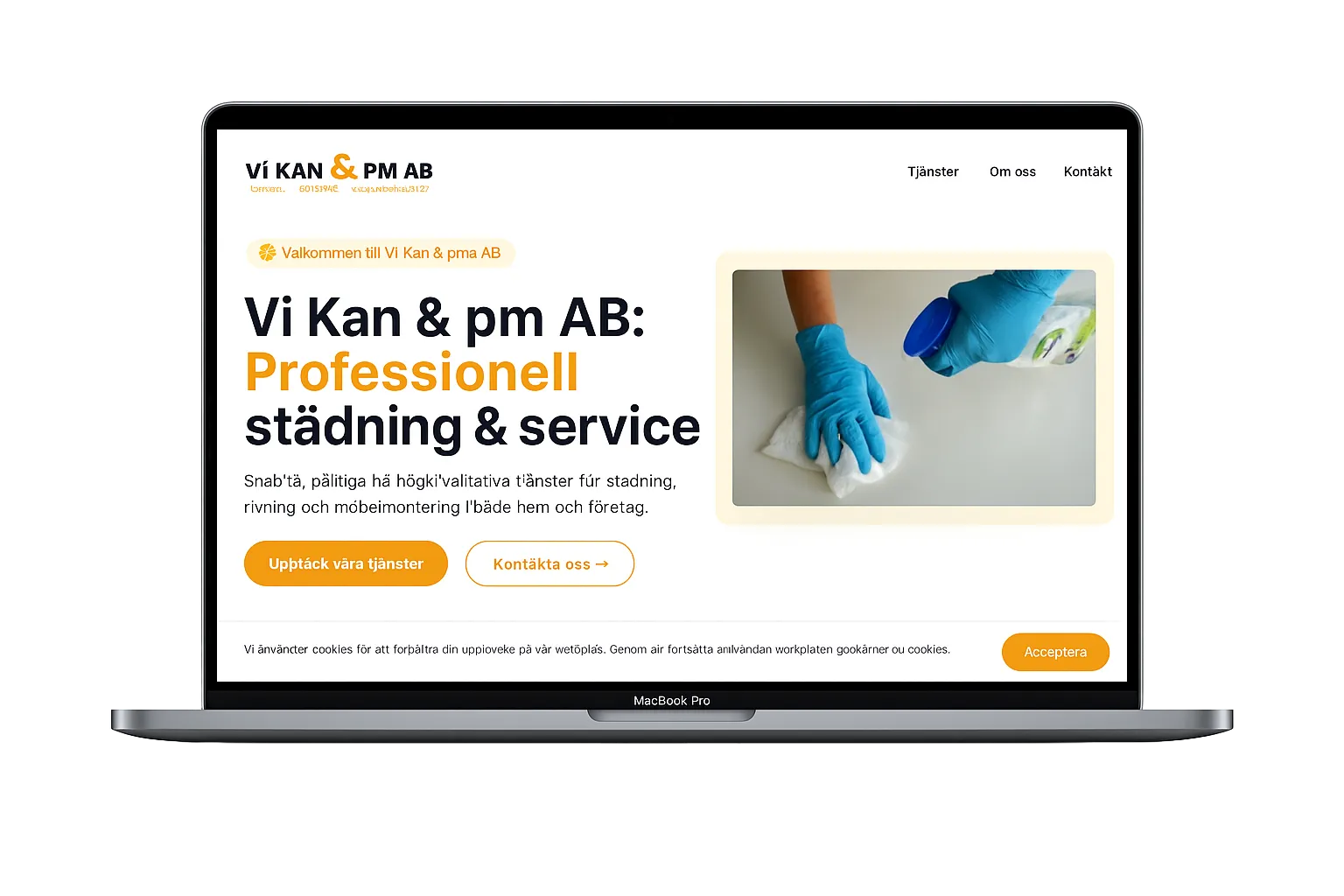 VI KAN & PM AB – примерна страница за корпоративен уебсайт